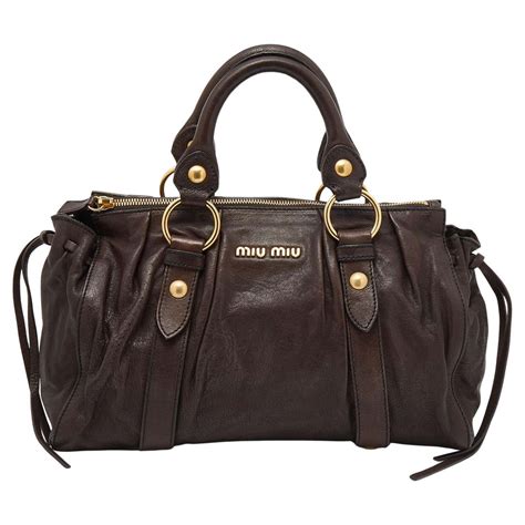 miu miu brown leather bag